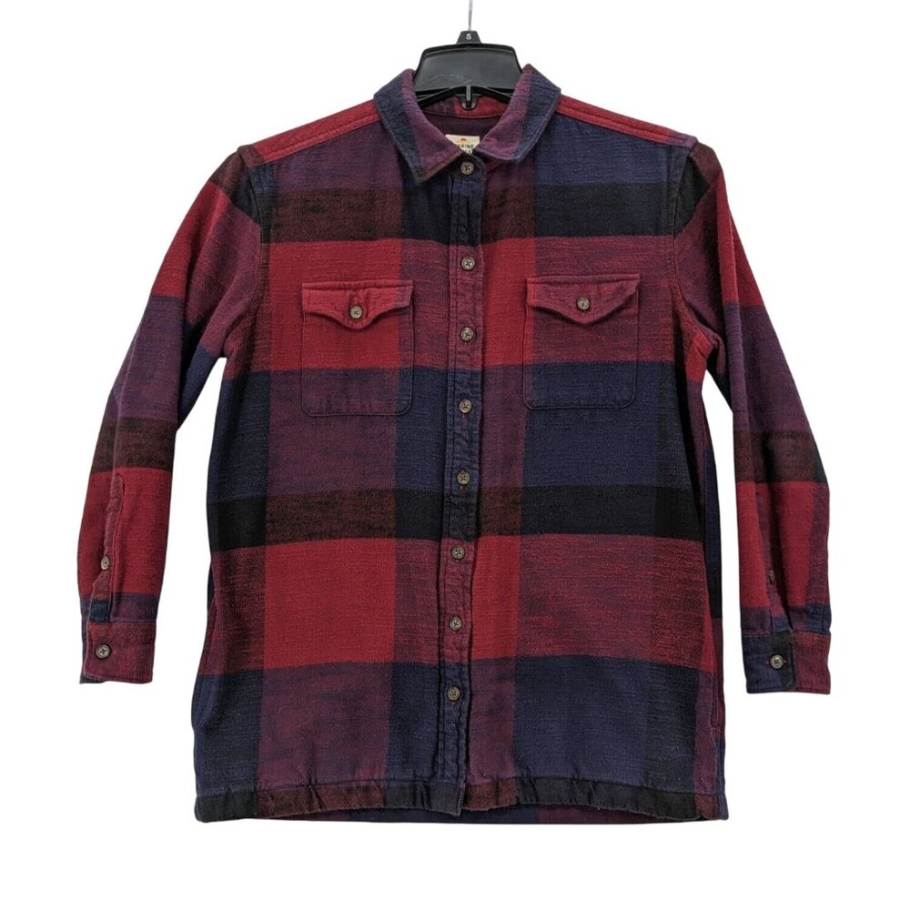 Marine Layer Flannel Shacket Shirt Buffalo Plaid Button Front Grunge Y2K Size S
